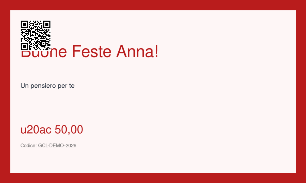 Gift Card — 50€ (prezzo fisso)